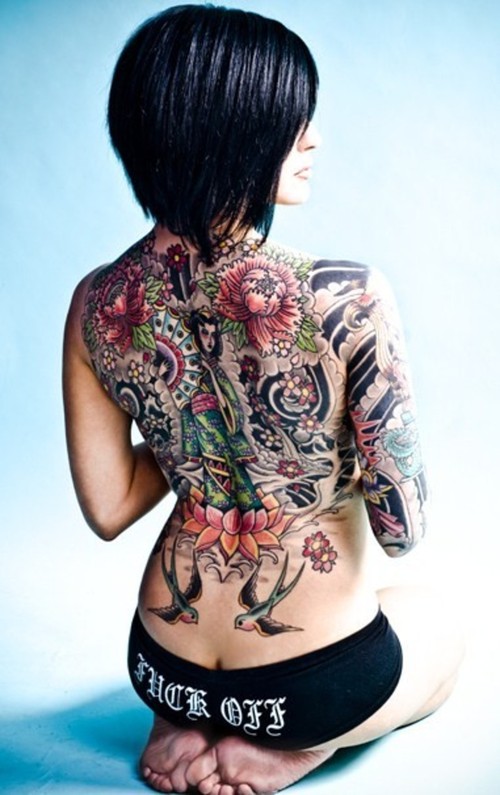 Celtic Tattoos Pics Full Body Tattooed Women Lily Flower Tattoo